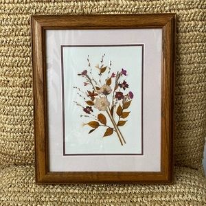 Pressed Flowers framed artwork vintage